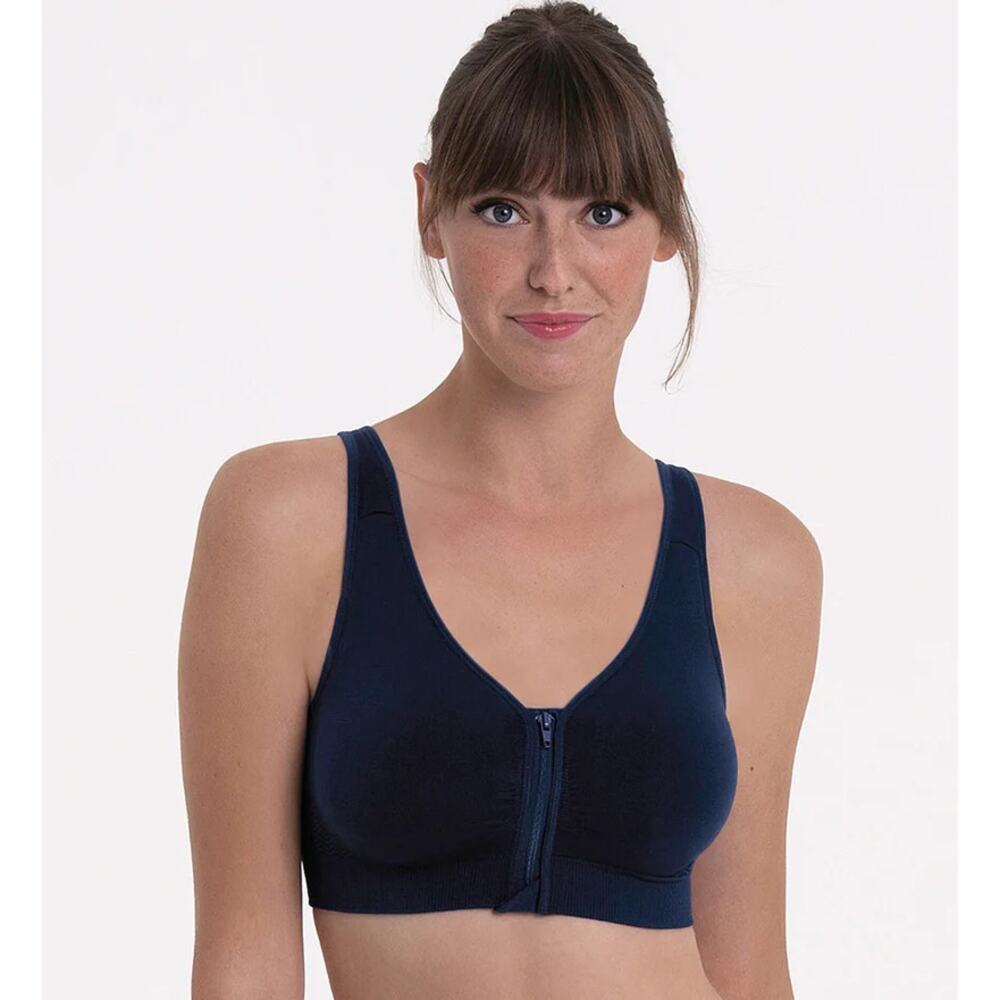 ANITA Women's Lynn Post Mastectomy Bra Large Maritime Blue Molded Cups NWT - Picture 1 of 12